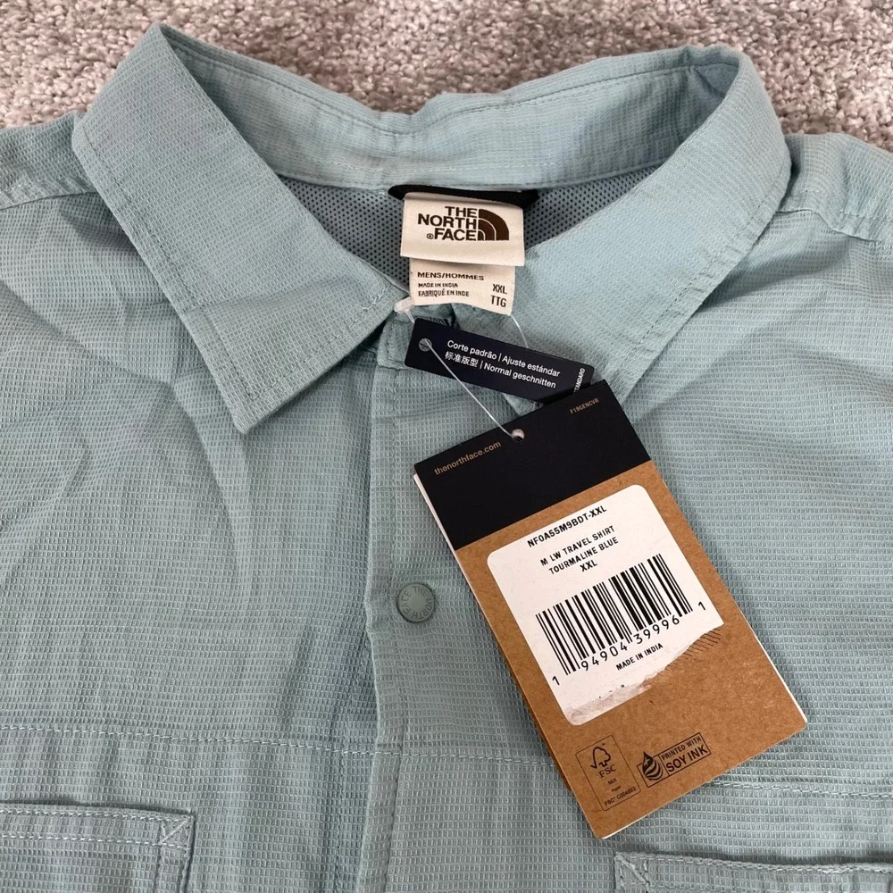 North Face Button Up Shirt Mens XXL Vented Pockets Utility Lightweight Travel